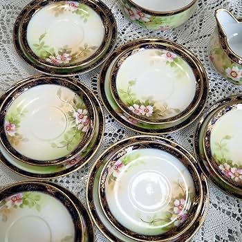 お値下げ　オールドノリタケ　ディナーセット　ENPRESSCHINA　蓋付き深皿 即納！ オールドノリタケ Rose China 裏マーク入ディナーセット